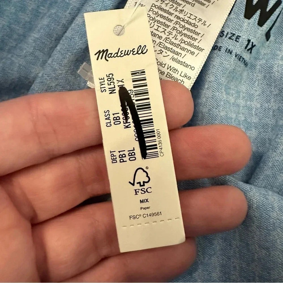 Madewell Women's Flex Wrap Skort in Gingham Ornamental Blue Size 1X NWT - Picture 7 of 9